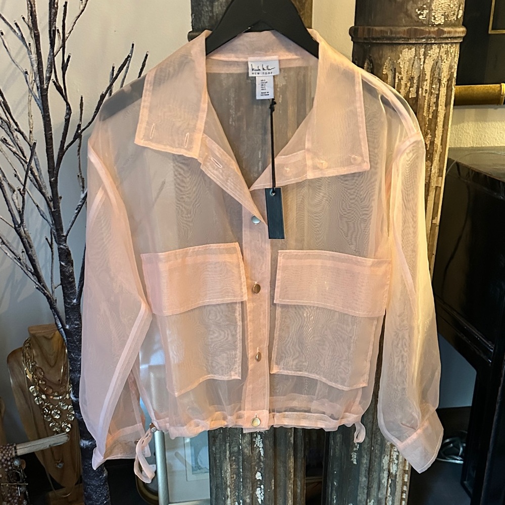 Nicole Miller Pale Pink Sheer Jacket